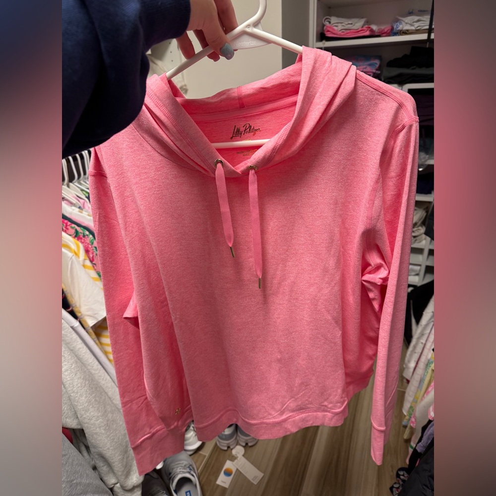Lilly Pulitzer Asena UPF Hoodie in Confetti Pink BNWT Size XL